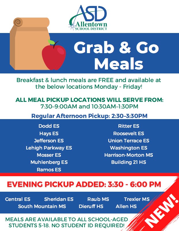 LVCC - Family Supports - Allentown School District Grab & Go Meals (English)