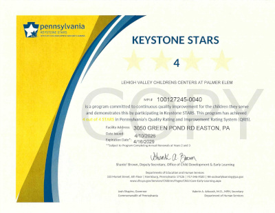 LVCC - Palmer School - Keystone Stars Ranking - Easton, PA